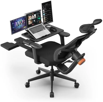 Office Chair with Footrest, Auto-Following Lumbar Support, High Back Desk Chair with 4D Armrest, 136° Tilt Lock,... — Smart Chairs, NEWTRAL