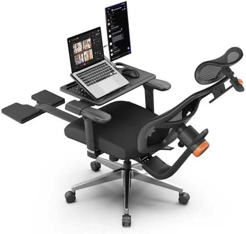 Office Chair with Footrest, Auto-Following Lumbar Support, High Back Desk Chair with 4D Armrest, 136° Tilt Lock,... — Smart Chairs, NEWTRAL