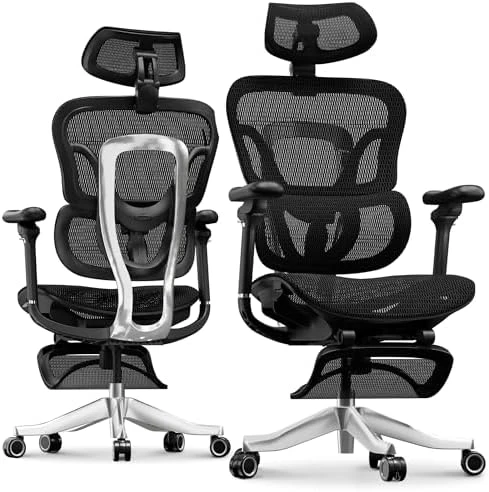 Premium Ergonomic Office Chair with Footrest — Smart Chairs, FLEXISPOT