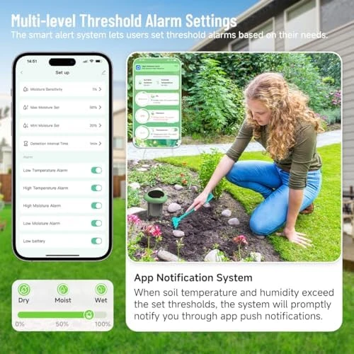 3-in-1 Soil Moisture, Temperature, and Fertility Meter — Soil Moisture Sensor, GreenVation