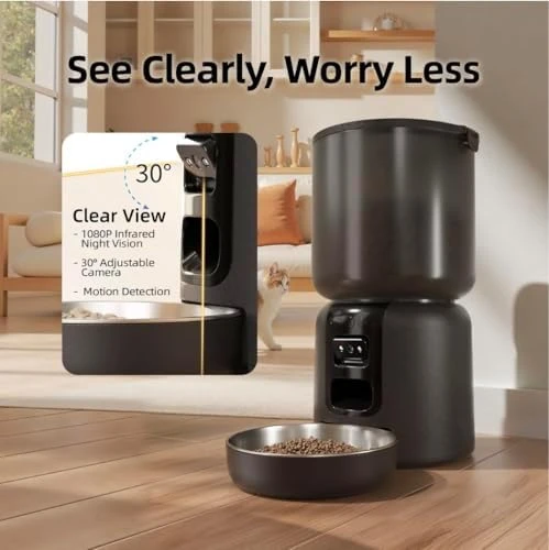 Automatic Cat Feeder and Waterer Set with Camera — Automatic Pet Feeder, YFL
