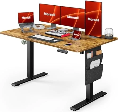 Electric Standing Desk, Adjustable Height Stand up Home Office Desk Large 55x24 Inch Sit Stand Computer Desk — Standing Desk, Marsail