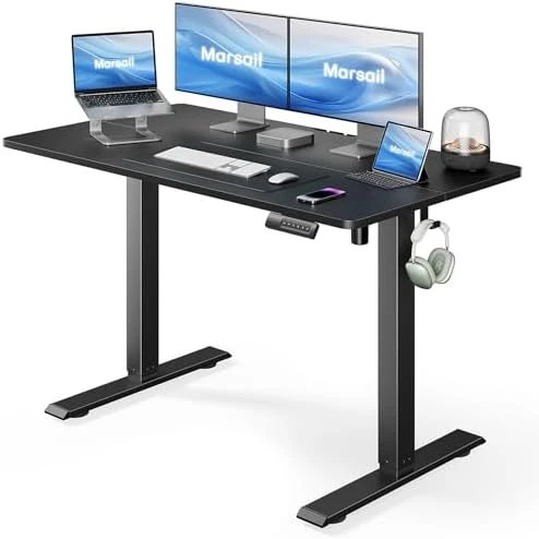 Electric Standing Desk, Adjustable Height Stand up Home Office Desk Large 55x24 Inch Sit Stand Computer Desk — Standing Desk, Marsail
