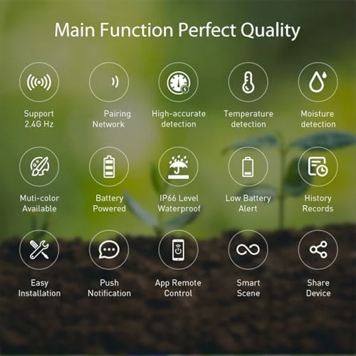 Smart Soil Sensor with APP Monitoring — Soil Moisture Sensor, YUEHISY