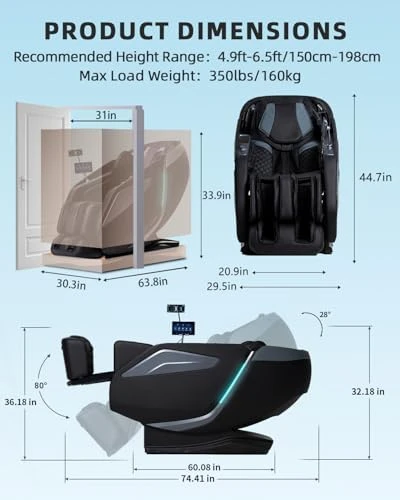 Zero Gravity Massage Chair with Body Scan, 4D Shiatsu, Heated Back and Legs, AI Voice Control, Bluetooth Speaker,... — Massage Chairs, RelaxRelife