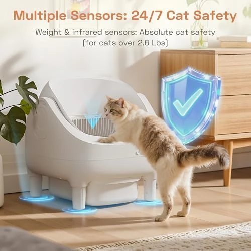 Electric Automatic Self-Cleaning Litter Box with Open-Top Design and Smart App Control — Self-Cleaning Litter Box, WARCAT