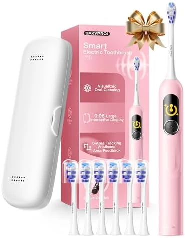 Electric Toothbrush with AI Display and Travel Case — Electric Toothbrush, SAKYPRORAL