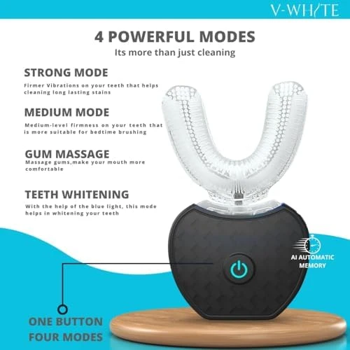 Ultrasonic U-Shaped Toothbrush for Teeth Whitening — Electric Toothbrush, V-WHITE