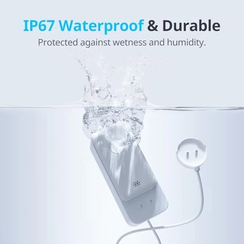 WiFi Water Leak Detector with Adjustable Alarm and App Alerts — Water Shut Off Valve, SwitchBot