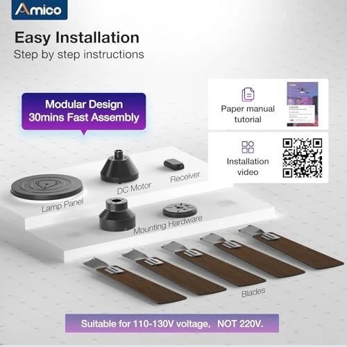 Ceiling Fan with Lights — Smart Fan, Amico