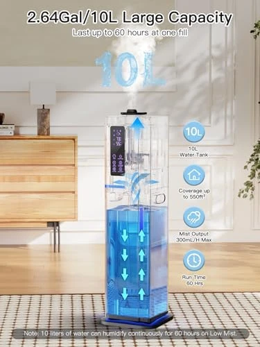 Top Fill Quiet Ultrasonic Cool Mist Humidifier — Humidifier, Zeova