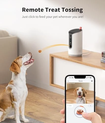 Cat Camera Treat Dispenser with AI Photo Album — Automatic Pet Feeder, TKENPRO