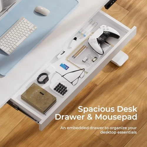 Electric Standing Desk with Drawers and Monitor Stand — Standing Desk, COMHOMA