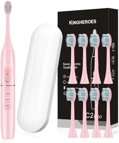 Electric Toothbrush Set with 8 Brush Heads and Travel Case — Electric Toothbrush, kingheroes