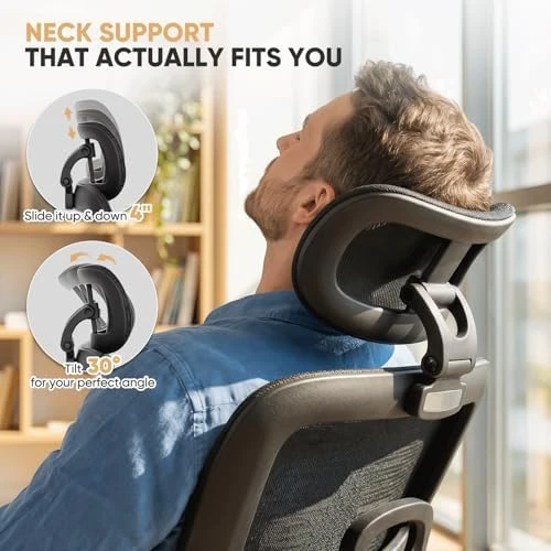 Ergonomic Office Chair with Adjustable Headrest, 3D Armrests, and Lumbar Support — Smart Chairs, Magshion