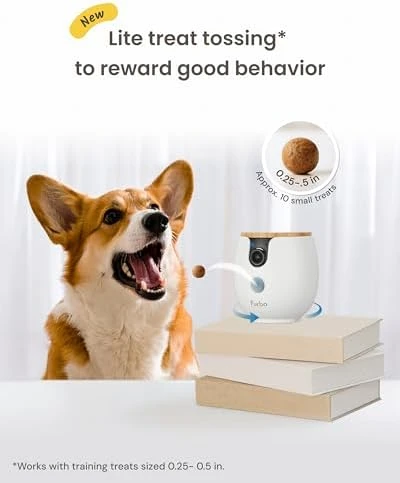 Mini 360° 2K QHD Pet Camera with Power Adapter — Smart Bird Feeder, Furbo