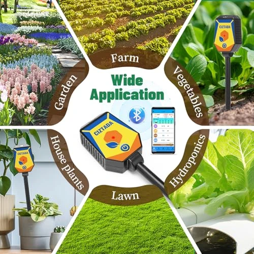 Smart Soil Moisture Meter pH Salinity Tester 8 in 1 — Soil Moisture Sensor, CIZTADA
