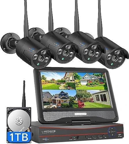 Wireless Pro WiFi Security Camera System, 16CH 4K NVR Kit, Corded Powered 8Pcs 5MP CCTV Home Security Camera System for... — Security Camera, Hiseeu