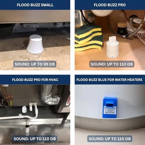 Small Water Leak Alarm 6-Pack — Water Shut Off Valve, Flood Buzz