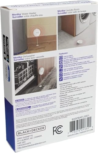 Smart Wi-Fi Water Sensor — Water Shut Off Valve, BLACK+DECKER