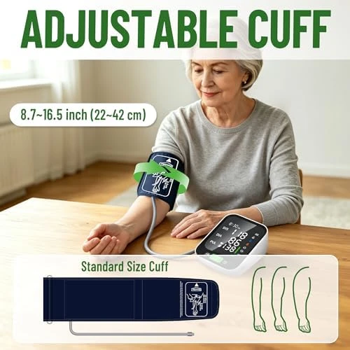 Automatic Upper Arm Blood Pressure Monitor with Adjustable Large Cuff — Blood Pressure Monitor, Uvital