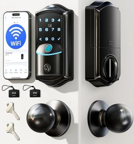 Built-in WiFi Smart Lock with Fingerprint Keypad Deadbolt — Smart Lock, Veise