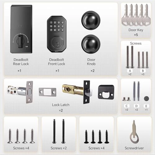 Keyless Entry Door Lock Set with WiFi Smart App Control — Smart Lock, Ulecoce