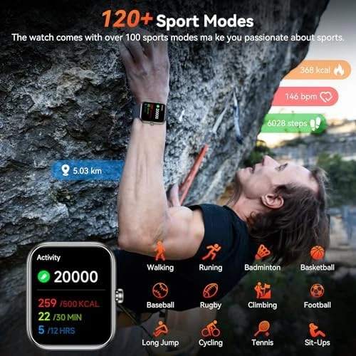 Smart Watch with Alexa Built-in, HD Touchscreen Fitness Tracker — Smart Watch, BOOOMIC