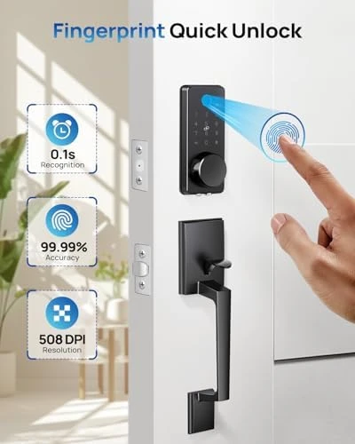 WiFi Smart Door Lock Set with Keypad and Fingerprint — Smart Lock, BlackSmith