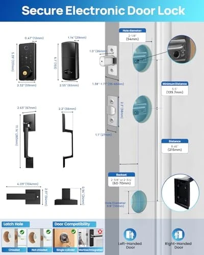 WiFi Smart Door Lock Set with Keypad and Fingerprint — Smart Lock, BlackSmith