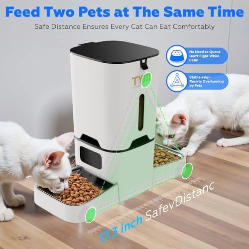 Dual Automatic Cat Feeder for 2 Cats — Automatic Pet Feeder, TYM