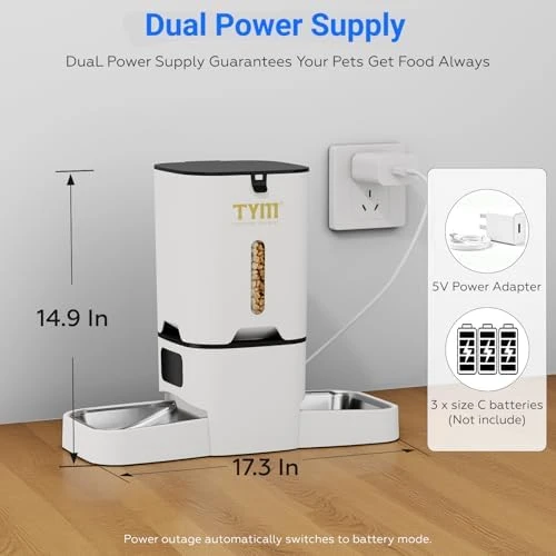 Dual Automatic Cat Feeder for 2 Cats — Automatic Pet Feeder, TYM