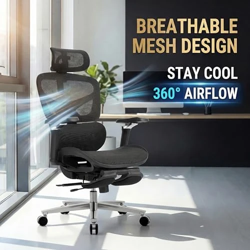Ergonomic Office Chair with Footrest & 3D Massage Lumbar Support — Smart Chairs, COTYFLY