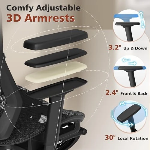 Ergonomic Office Chair with Footrest — Smart Chairs, SUNNOW