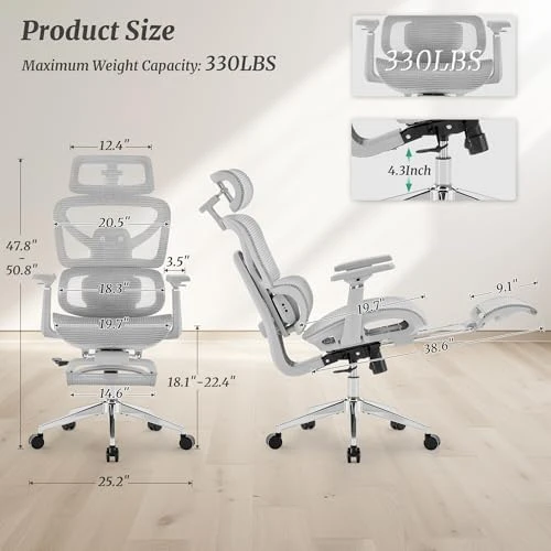 Ergonomic Office Chair with Footrest — Smart Chairs, Cozyman