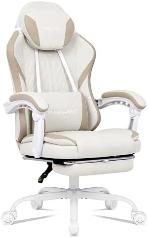 Gaming Chair with Footrest, Adjustable Headrest, Massage Lumbar Support, and Reclining Function — Smart Chairs, Misolant