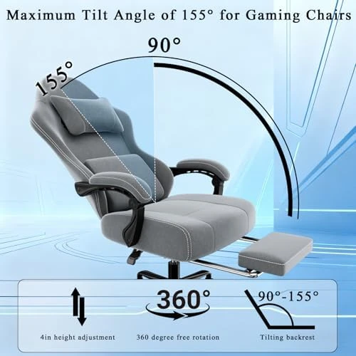 Massage Gaming Chair with Lumbar Support and Footrest — Smart Chairs, HOTOSYCH