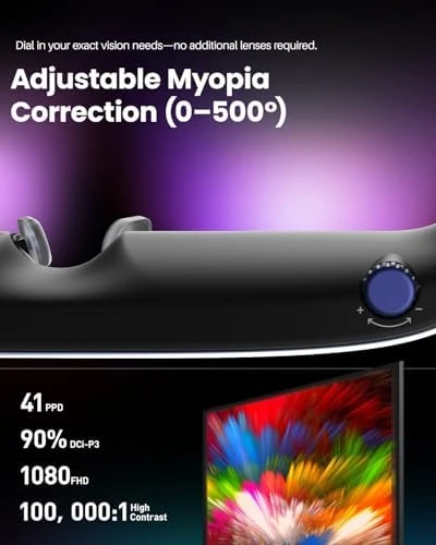 AR Glasses with Ultra-Bright Display, Built-in Stereo Speakers, Adjustable Myopia Correction, 118-Inch Virtual Mega... — Smart Glasses, TOZO