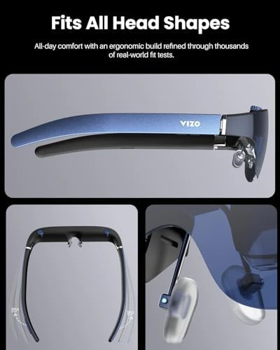 AR Glasses with Ultra-Bright Display, Built-in Stereo Speakers, Adjustable Myopia Correction, 118-Inch Virtual Mega... — Smart Glasses, TOZO