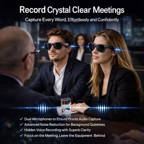 Smart Glasses with Camera, Bluetooth, and Real-Time Translation — Smart Glasses, Dmcetu