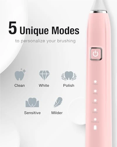 Sonic Electric Toothbrush with 6 Brush Heads — Electric Toothbrush, 7AM2M