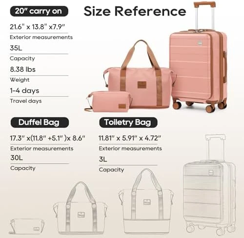 Carry on Luggage with Front Pocket and USB Port — Smart Luggage, imiomo
