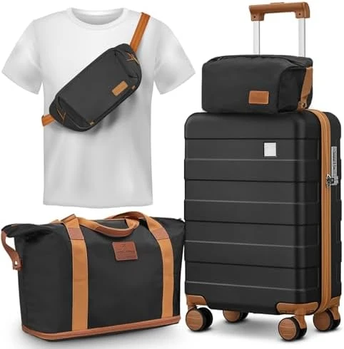 Carry on Luggage with Front Pocket and USB Port — Smart Luggage, imiomo