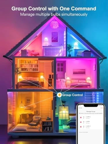 Smart Light Bulbs, Color Changing A19 LED Light Bulb — Smart Light Bulb, ANGELHALO