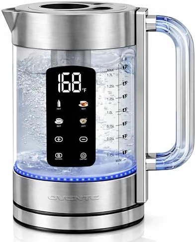 Digital Glass Electric Kettle with Temperature Control — Electric Kettle, OVENTE