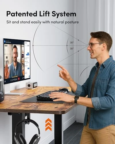 Electric Standing Desk, 48 x 24 Inches Height Adjustable Stand up Desk — Standing Desk, FEZIBO