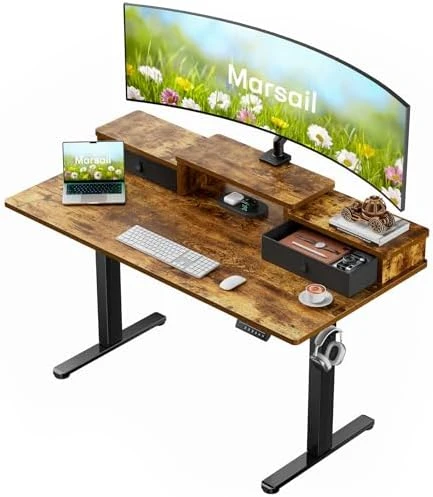 Electric Standing Desk with Drawers — Standing Desk, Marsail