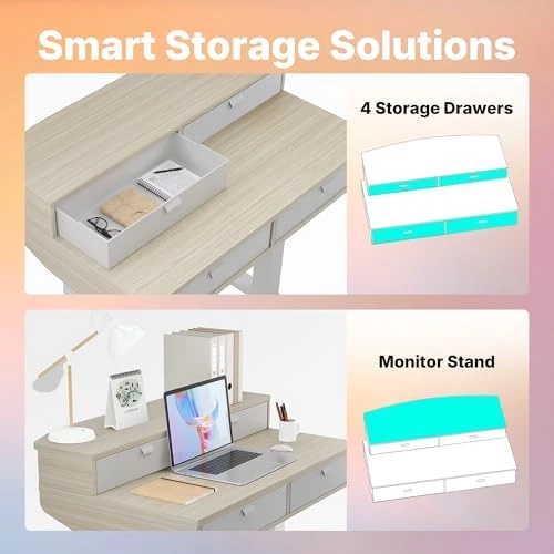 Electric Standing Desk with Drawers — Standing Desk, HUANUO