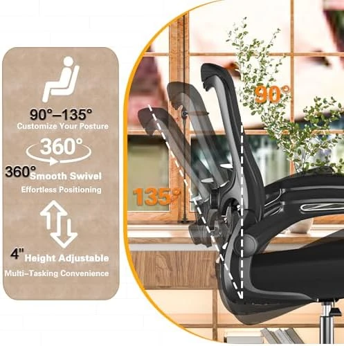 Ergonomic Office Chair - High Back Desk Chair with Adjustable Lumbar Support, Breathable Mesh Back, 330LBS Capacity,... — Smart Chairs, Zeonsit