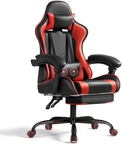 Gaming Chair with Footrest and Massage Lumbar Support — Smart Chairs, Shahoo